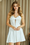 Load image into Gallery viewer, Wholesale Strapless Sweetheart Corset Satin Skater Mini Party Dress with Lace-Up Back By LAA9071S