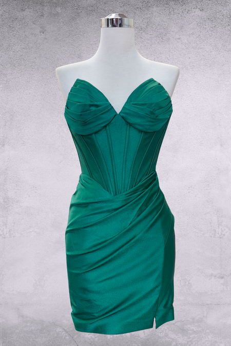 Wholesale Strapless Sweetheart Lace-Up Back Bodycon Mini Dress By LAA7080S