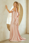 Load image into Gallery viewer, LAA3101 Wholesale Off-Shoulder Fitted Sheath Ruched Prom Evening Gown with Matching Scarf