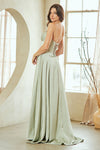 Load image into Gallery viewer, LAA4053 Wholesale Strapless Corset A-Line Satin Evening Prom Gown with Lace-Up Back &amp; Side Slit
