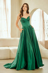 Load image into Gallery viewer, Wholesale Strapless Satin A-line Gown with Corset Bodice &amp; Lace-Up Back Formal Dress by LAA5080 - - Long Formal Dresses LAA