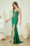 Load image into Gallery viewer, Wholesale Rhinestone Embellished Lace-Up Back Prom Dress with Slit Sparkly Dress by LAA3103 - - Prom Dress LAA