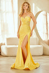 Load image into Gallery viewer, Wholesale Strapless Rhinestone Cutout Mermaid Gown with Lace-Up Back &amp; Thigh Slit by LAA3104