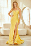 Load image into Gallery viewer, Wholesale Strapless Rhinestone Cutout Mermaid Gown with Lace-Up Back &amp; Thigh Slit by LAA3104