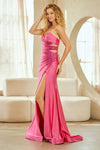 Load image into Gallery viewer, Wholesale Strapless Rhinestone Cutout Mermaid Gown with Lace-Up Back &amp; Thigh Slit by LAA3104