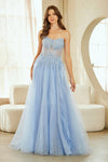 Load image into Gallery viewer, Wholesale Strapless Corset Prom Dress with Beaded Bodice &amp; Lace-Up Back Evening Gown by LAA9078