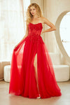 Load image into Gallery viewer, Wholesale Strapless Corset Prom Dress with Beaded Bodice &amp; Lace-Up Back Evening Gown by LAA9078