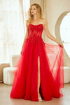 Load image into Gallery viewer, Wholesale Strapless Corset Prom Dress with Beaded Bodice &amp; Lace-Up Back Evening Gown by LAA9078