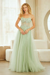Load image into Gallery viewer, Wholesale Strapless Corset Prom Dress with Beaded Bodice &amp; Lace-Up Back Evening Gown by LAA9078