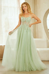 Load image into Gallery viewer, Wholesale Strapless Corset Prom Dress with Beaded Bodice &amp; Lace-Up Back Evening Gown by LAA9078