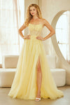 Load image into Gallery viewer, Wholesale Strapless Corset Prom Dress with Beaded Bodice &amp; Lace-Up Back Evening Gown by LAA9078