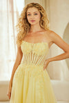 Load image into Gallery viewer, Wholesale Strapless Corset Prom Dress with Beaded Bodice &amp; Lace-Up Back Evening Gown by LAA9078