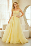 Load image into Gallery viewer, Wholesale Strapless Corset Prom Dress with Beaded Bodice &amp; Lace-Up Back Evening Gown by LAA9078