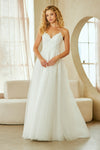 Load image into Gallery viewer, Wholesale Spaghetti Strap Lace A-Line Wedding Dress with Open Lace-Up Back Bridal Dress by LAA9079 - WHITE - Dresses LAA