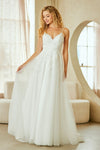 Load image into Gallery viewer, Wholesale Spaghetti Strap Lace A-Line Wedding Dress with Open Lace-Up Back Bridal Dress by LAA9079 - - Dresses LAA