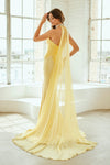 Load image into Gallery viewer, Wholesale Strapless Beaded Evening Gown with Chiffon Cape &amp; High Slit Formal Dress by LAA8055 - - Dresses LAA