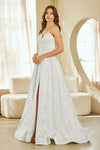 Load image into Gallery viewer, Wholesale Strapless Jacquard A-Line Wedding Dress with Corset Lace-Up Back by LAA8061 - - Dresses LAA
