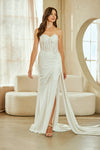 Load image into Gallery viewer, Wholesale Strapless Lace Corset Wedding Dress with Sweetheart Neckline, Side Slit by LAA2076 - - Wedding Dress LAA