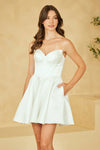 Load image into Gallery viewer, Wholesale Corset Short Dress Sweetheart Fit-and-Flare Dress with Lace-Up Back &amp; Pockets by LAA5082S - - Cocktail Dress LAA