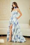 Load image into Gallery viewer, Wholesale Strapless Floral A-Line Prom Dress with Pockets by LAA2079