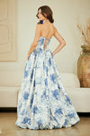 Load image into Gallery viewer, Wholesale Strapless Floral A-Line Prom Dress with Pockets by LAA2079
