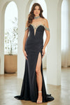Load image into Gallery viewer, Wholesale Off Shoulder Beaded Corset Evening Gown with High Slit &amp; Lace-Up Back by LAA7086