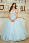 Load image into Gallery viewer, Wholesale Off-Shoulder Corset A-line Gown with Lace Appliqué Beaded Bodice by LAA8064 - - Long Formal Dresses LAA