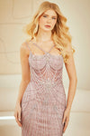 Load image into Gallery viewer, Wholesale Beaded Mermaid Gown with Lace-Up Back Spaghetti Strap Dress by LAA2136 (2134) - - Dresses LAA
