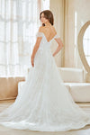 Load image into Gallery viewer, LAA2139 Wholesale Off-Shoulder Sweetheart Lace A-Line Wedding Dress with Slit &amp; Chapel Train