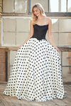 Load image into Gallery viewer, Wholesale Two-Piece Strapless Corset Bodice &amp; Polka Dot Satin Skirt Set A-line gown by LAA8071