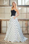 Load image into Gallery viewer, Wholesale Two-Piece Strapless Corset Bodice &amp; Polka Dot Satin Skirt Set A-line gown by LAA8071