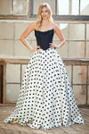 Load image into Gallery viewer, Wholesale Two-Piece Strapless Corset Bodice &amp; Polka Dot Satin Skirt Set A-line gown by LAA8071