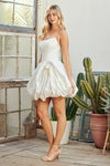 Load image into Gallery viewer, LAA2081s Wholesale Strapless Scoop Neck Satin Corset Bubble Hem Short Dress Boned Corset Dress