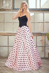Load image into Gallery viewer, Wholesale Two-Piece Strapless Corset Bodice &amp; Polka Dot Satin Skirt Set A-line gown by LAA8071
