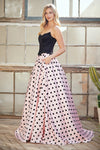 Load image into Gallery viewer, Wholesale Two-Piece Strapless Corset Bodice &amp; Polka Dot Satin Skirt Set A-line gown by LAA8071