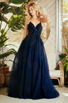 Load image into Gallery viewer, Wholesale Spaghetti Strap Lace A-Line Prom Dress with Tulle Skirt Formal Evening Gown by LAA9079 - - Dresses LAA