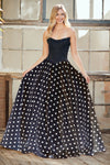 Load image into Gallery viewer, Wholesale Two-Piece Strapless Corset Bodice &amp; Polka Dot Satin Skirt Set A-line gown by LAA8071
