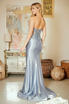 Load image into Gallery viewer, Wholesale Sweetheart Crystal Beaded Illusion Corset Sheath Prom Evening Gown with Slit by LAA2144 - - Long Formal Dresses LAA