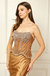 Load image into Gallery viewer, Wholesale Sweetheart Crystal Beaded Illusion Corset Sheath Prom Evening Gown with Slit by LAA2144 - - Long Formal Dresses LAA