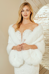 Load image into Gallery viewer, LAAP1002 Wholesale Faux Fur Stole Shawl Wrap Evening Fur Wrap with Plush Trim Formal Cover-Up - - Shawl LAA