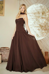 Load image into Gallery viewer, LAA6133 Wholesale Strapless Faux Two-Piece Formal Maxi Dress with Chiffon Scarf &amp; Lace-Up Back - - Long Prom Dress LAA