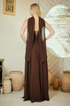 Load image into Gallery viewer, LAA6133 Wholesale Strapless Faux Two-Piece Formal Maxi Dress with Chiffon Scarf &amp; Lace-Up Back - - Long Prom Dress LAA