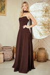 Load image into Gallery viewer, LAA6133 Wholesale Strapless Faux Two-Piece Formal Maxi Dress with Chiffon Scarf &amp; Lace-Up Back - - Long Prom Dress LAA