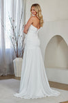 Load image into Gallery viewer, Wholesale Strapless Ruched Chiffon Dress with Lace-Up Back Bridal Gown with Sweep Train by LAA6132 - - Wedding Dress LAA