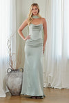 Load image into Gallery viewer, LAA6138 Wholesale Corset Satin Dress Set with Chiffon Scarf 3-Piece Ruched Sheath Evening Gown
