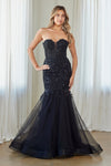 Load image into Gallery viewer, LAA7090 Wholesale Strapless Sequin Lace Mermaid Prom Dress Sweetheart Corset Evening Gown