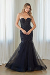 Load image into Gallery viewer, LAA7090 Wholesale Strapless Sequin Lace Mermaid Prom Dress Sweetheart Corset Evening Gown