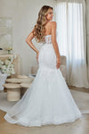 Load image into Gallery viewer, LAA7090 Wholesale White Strapless Sweetheart Illusion Lace Mermaid Wedding Dress with Corset Back