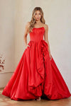 Load image into Gallery viewer, LAA2085 Wholesale Strapless Corset A-Line Gown with Ruffled Cascade Skirt Evening Prom Dress