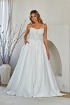 Load image into Gallery viewer, Wholesale Strapless Lace Corset Ball Gown Wedding Dress with Pockets Bridal Gown by LAA2089 - WHITE - Wedding Dress LAA